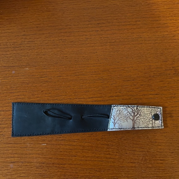 Leather Cuff Bracelet Wrap-Tree Silhouette Print - Picture 2 of 5